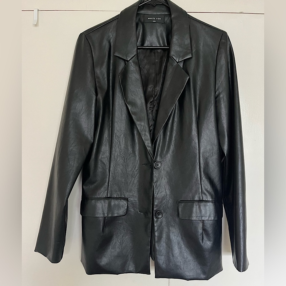 Faux leather oversized blazer in size S/M.